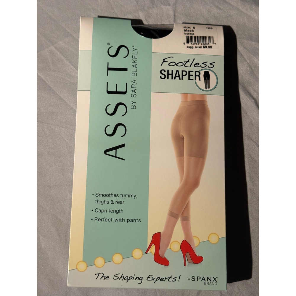 Assets by Sara Blakely Spanx Footless Shaper Black Size 6 Capri Shaping Tights
